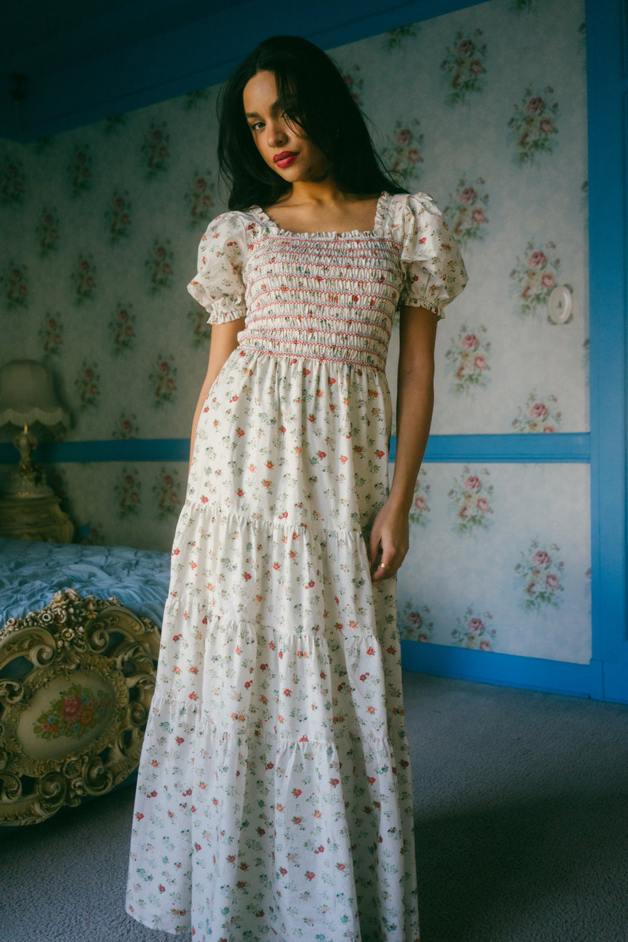 Florence Dress in Sage Garden Floral