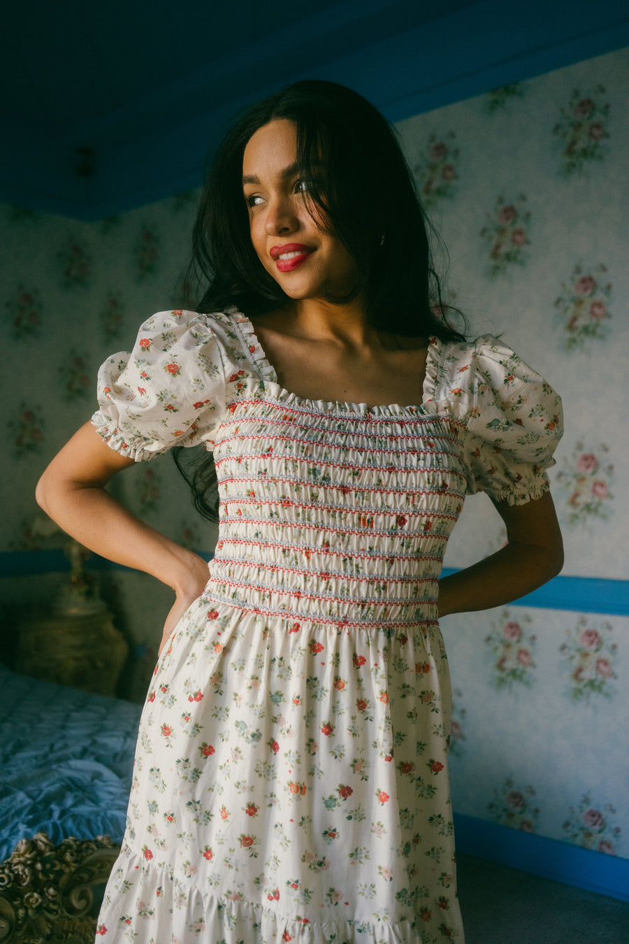 Florence Dress in Sage Garden Floral