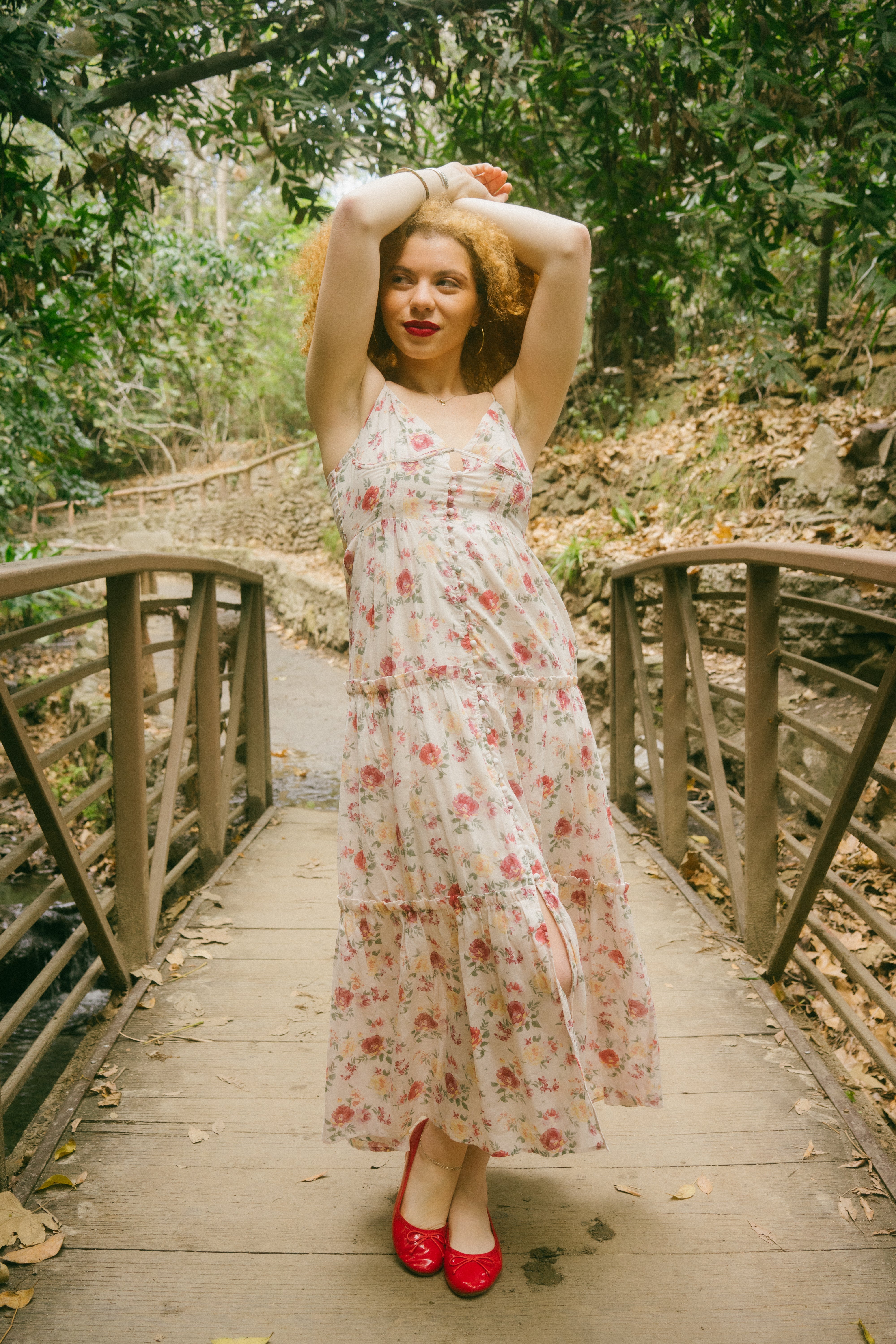 Marguerite Dress in Apricot Floral