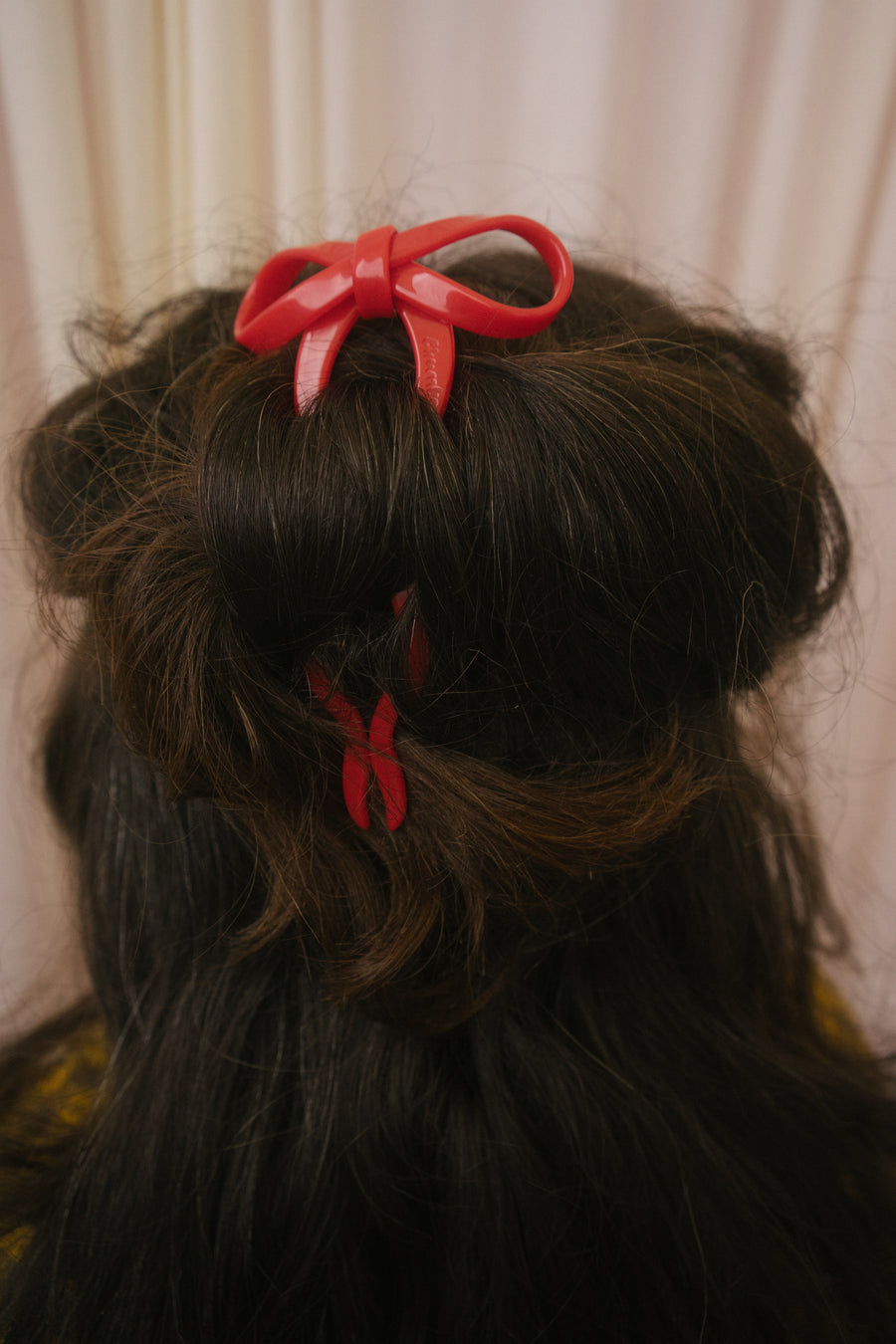 Chunks Bow Hairpin in Large Cherry