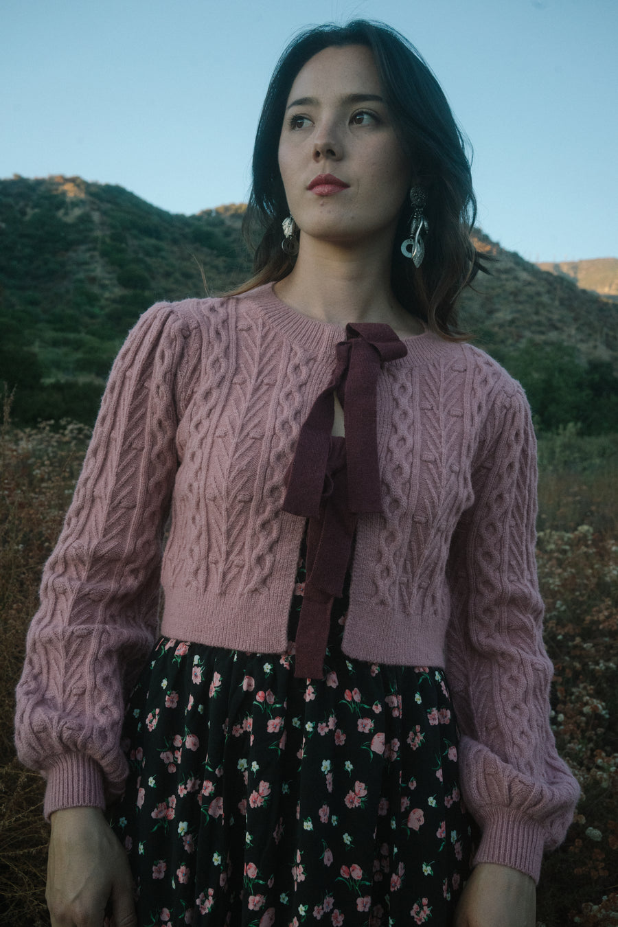 Audrey Cardigan in Dusty Rose