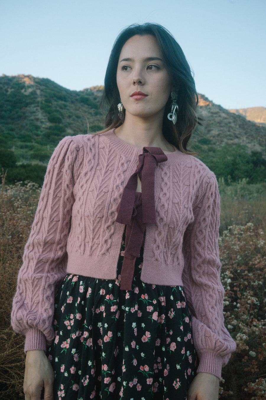 Audrey Cardigan in Dusty Rose