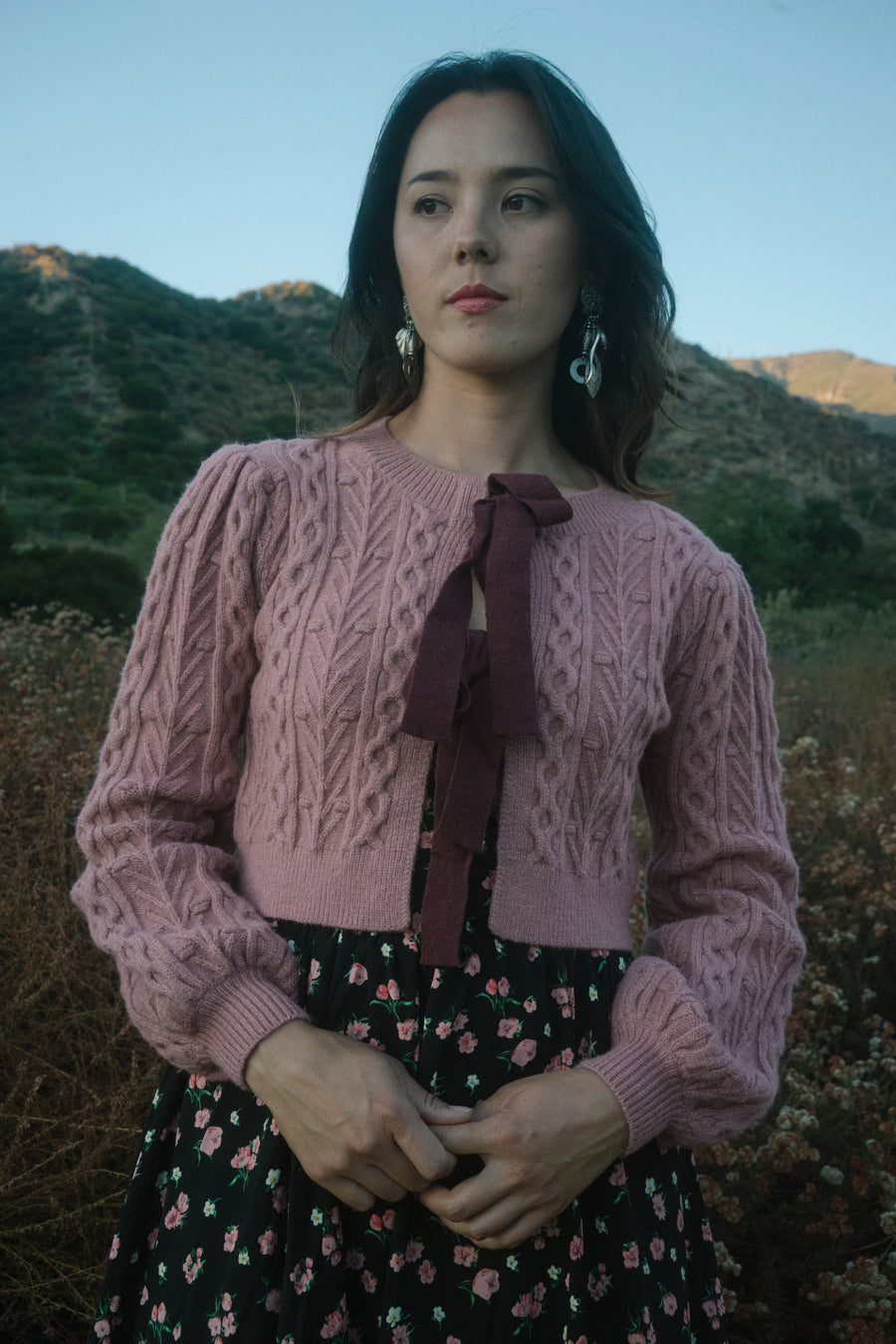 Audrey Cardigan in Dusty Rose