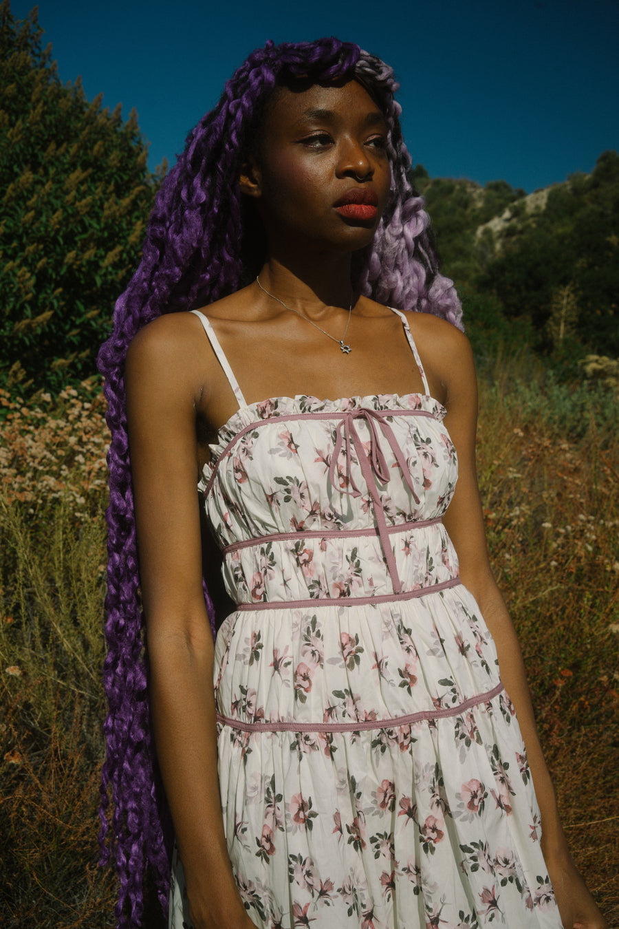 Serenity Dress in Cranberry Garden Floral