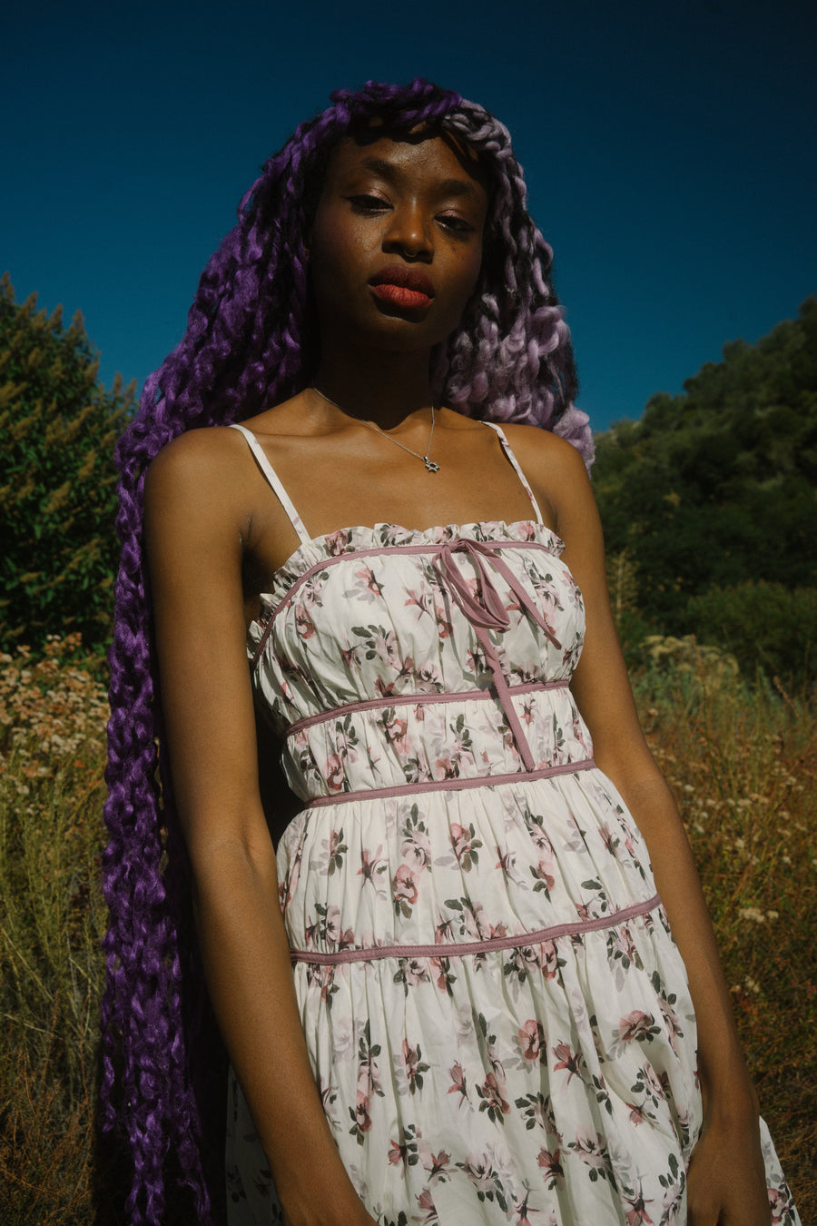 Serenity Dress in Cranberry Garden Floral