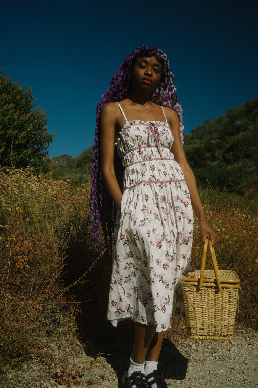 Serenity Dress in Cranberry Garden Floral