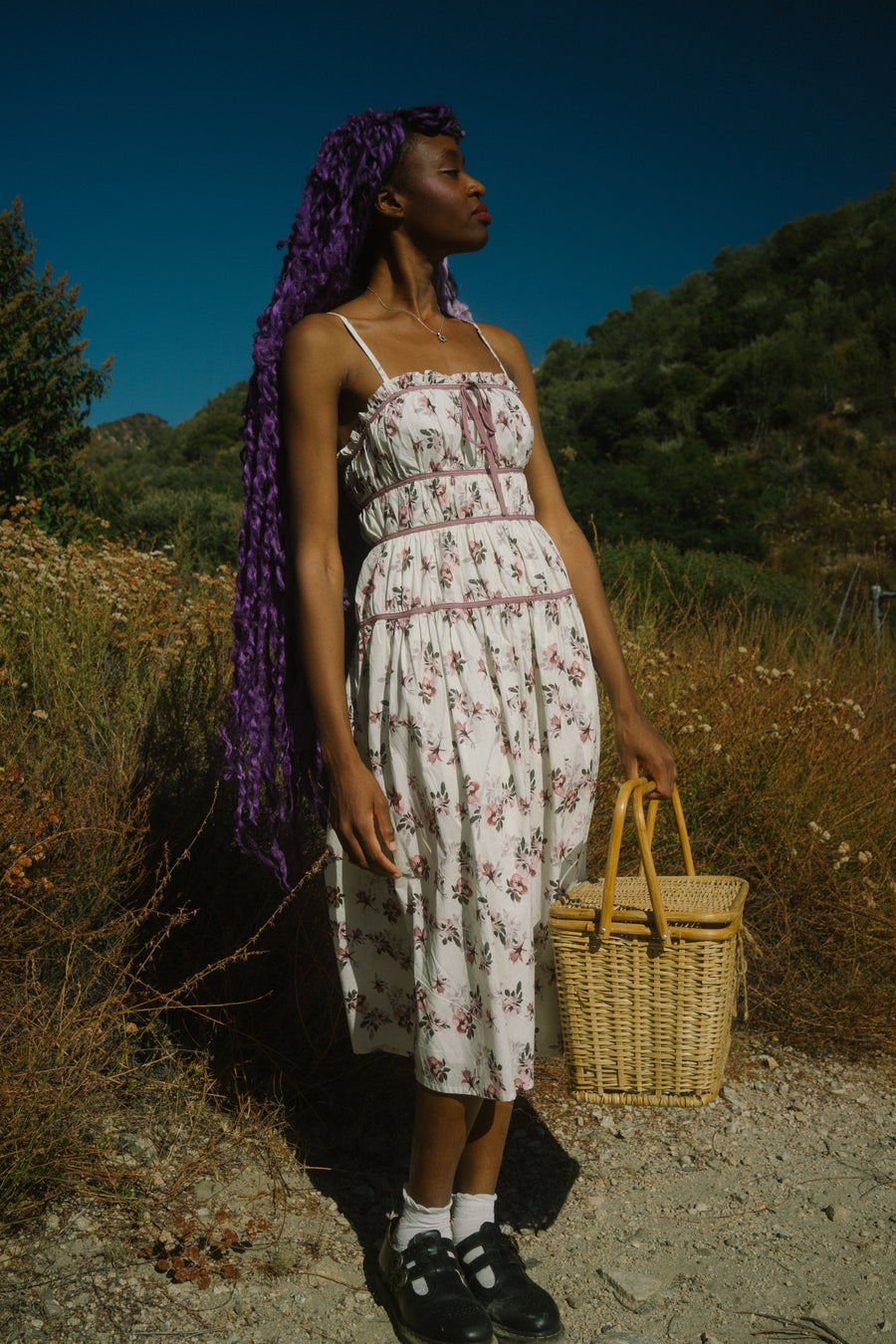 Serenity Dress in Cranberry Garden Floral