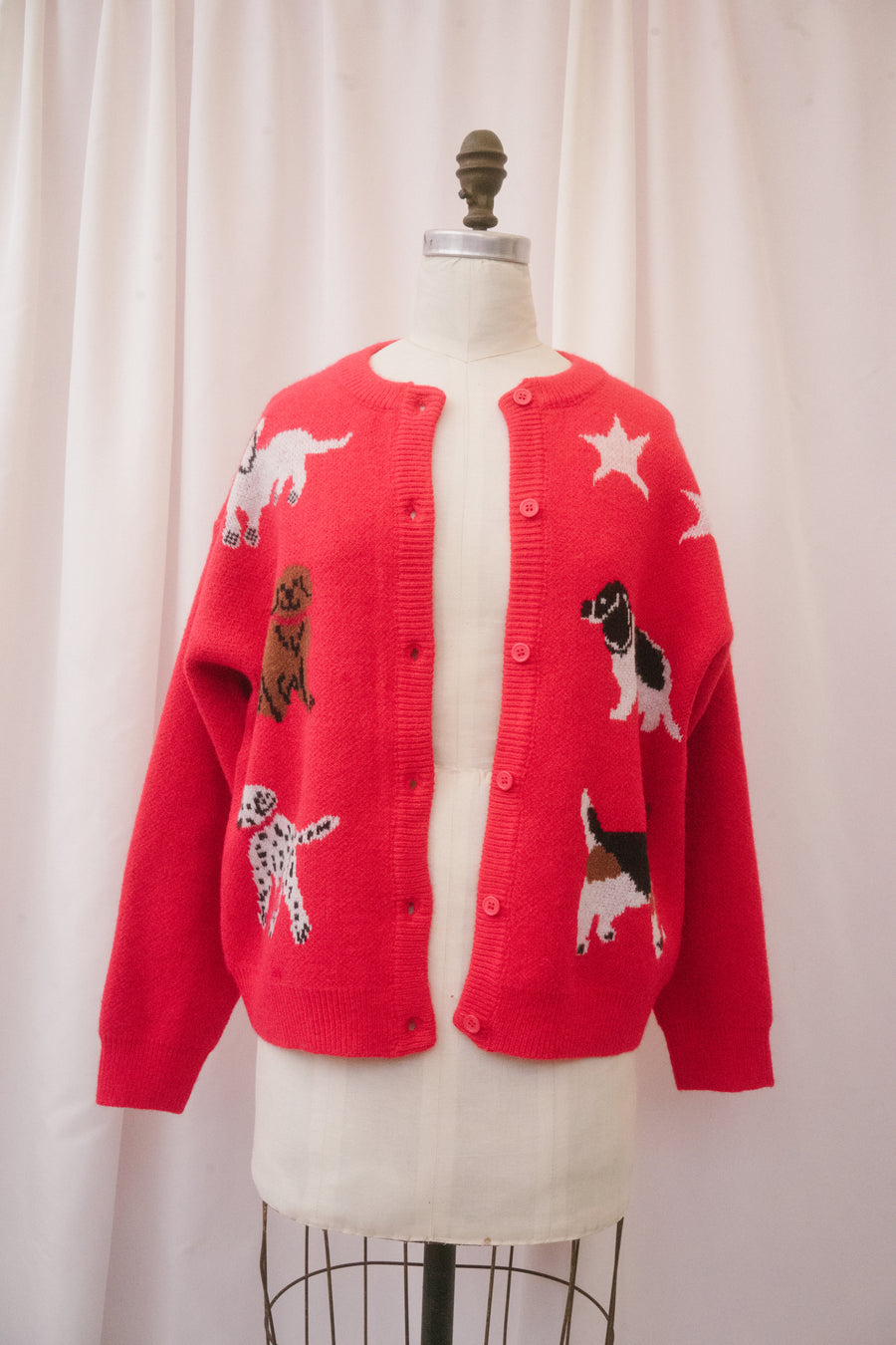 Fido Cardigan in Cherry