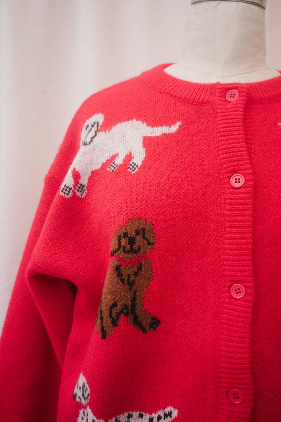 Fido Cardigan in Cherry