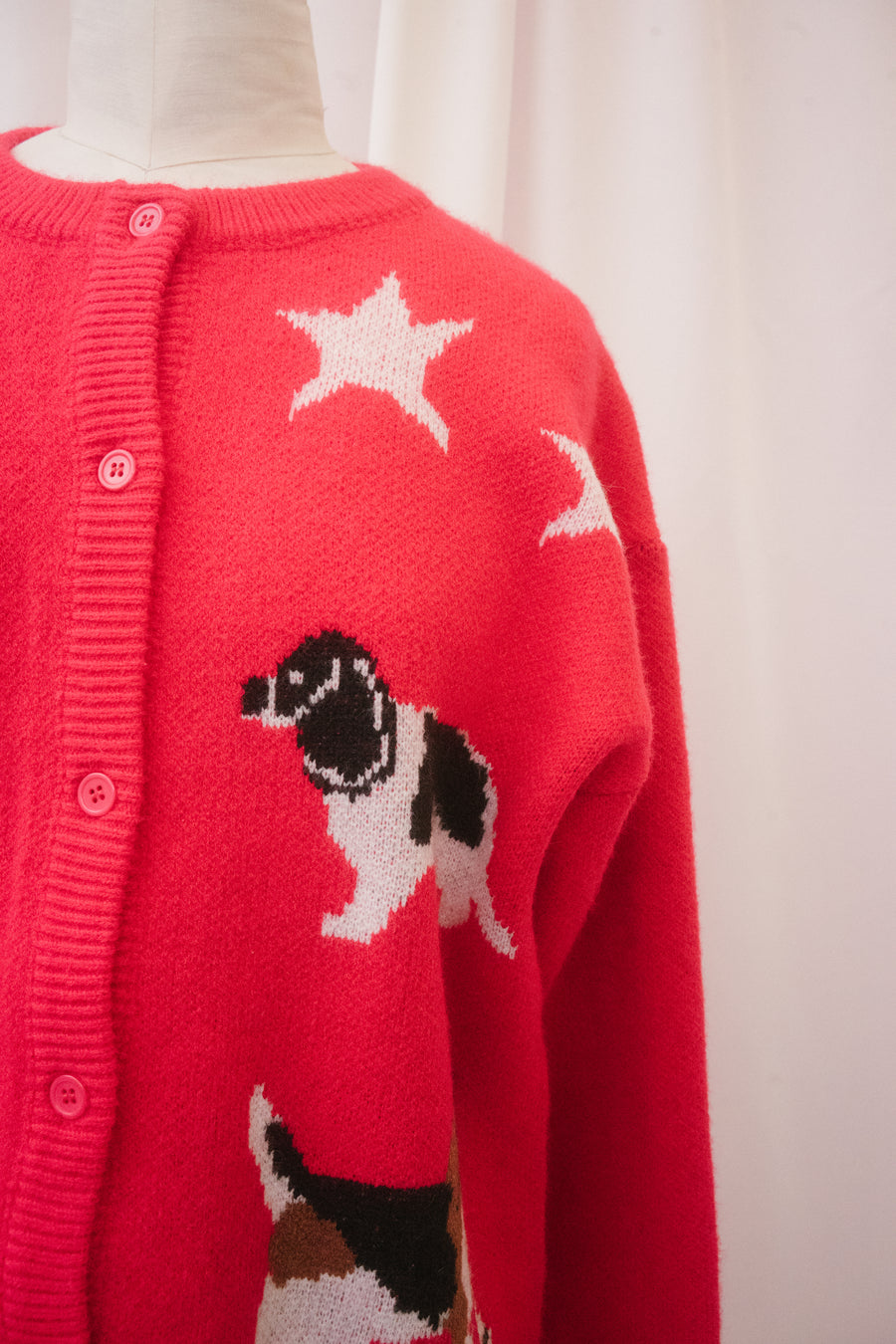 Fido Cardigan in Cherry