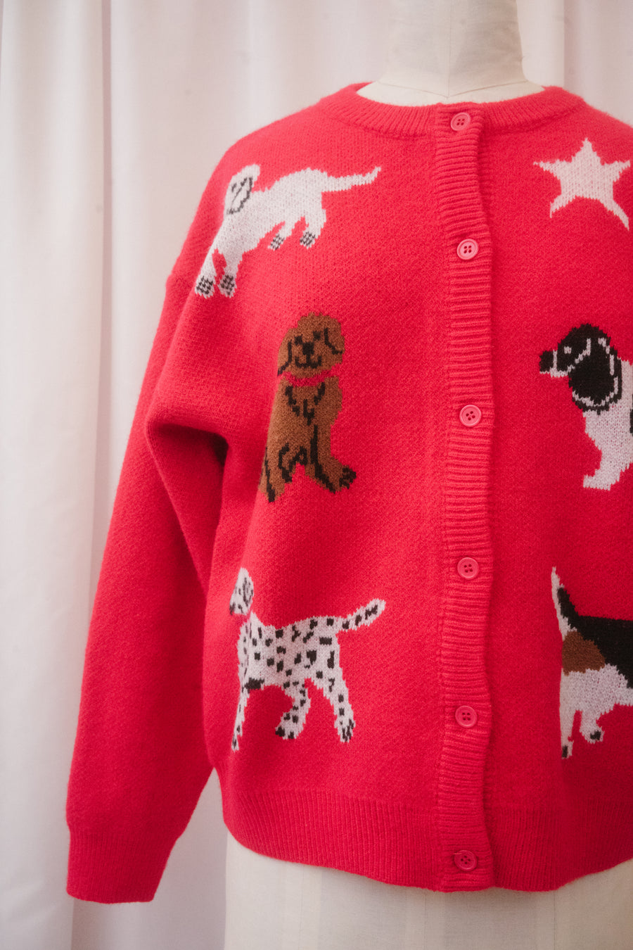 Fido Cardigan in Cherry