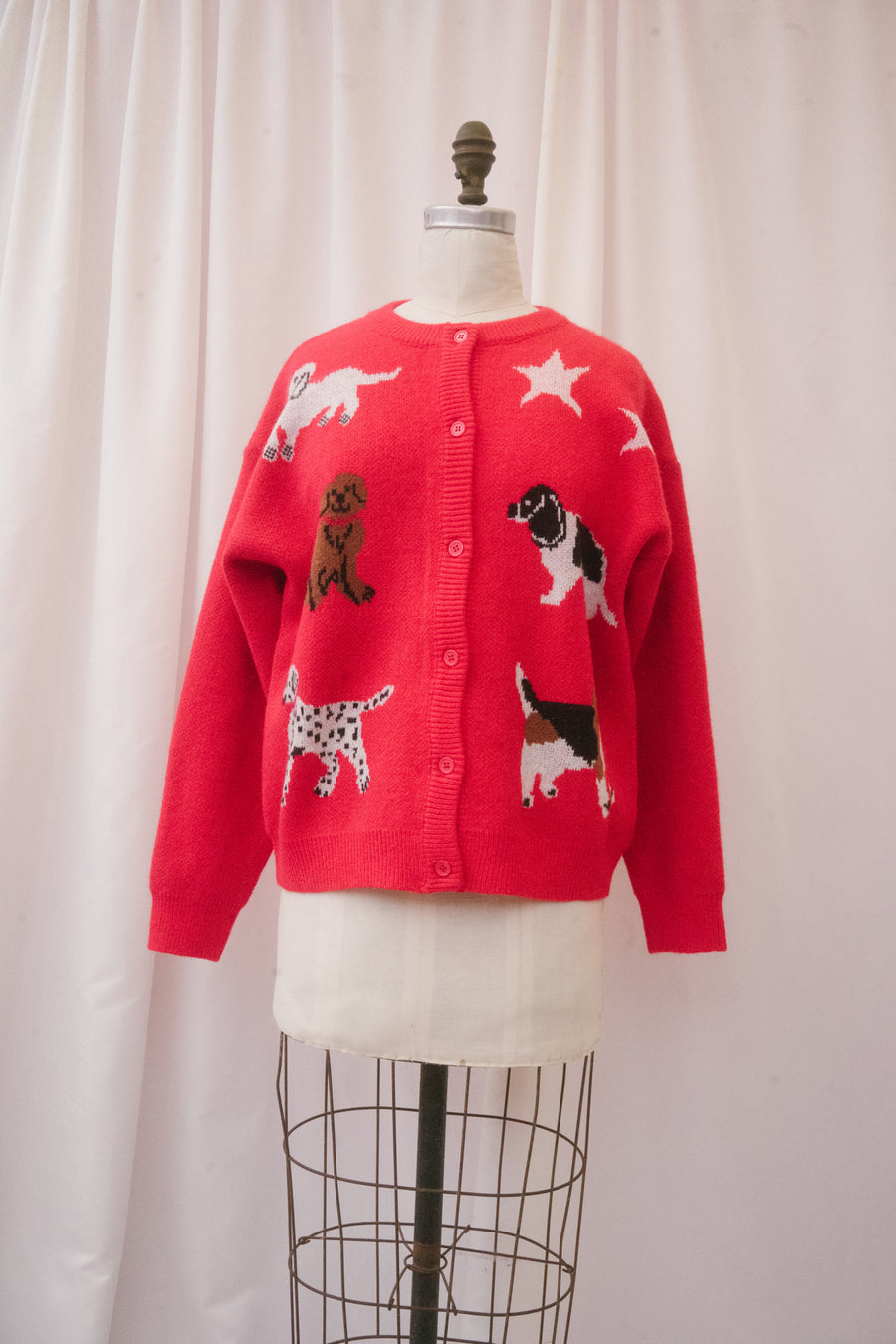 Fido Cardigan in Cherry