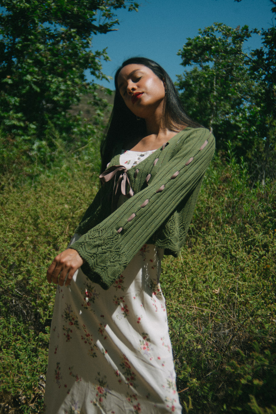 Lottie Cardigan in Forest