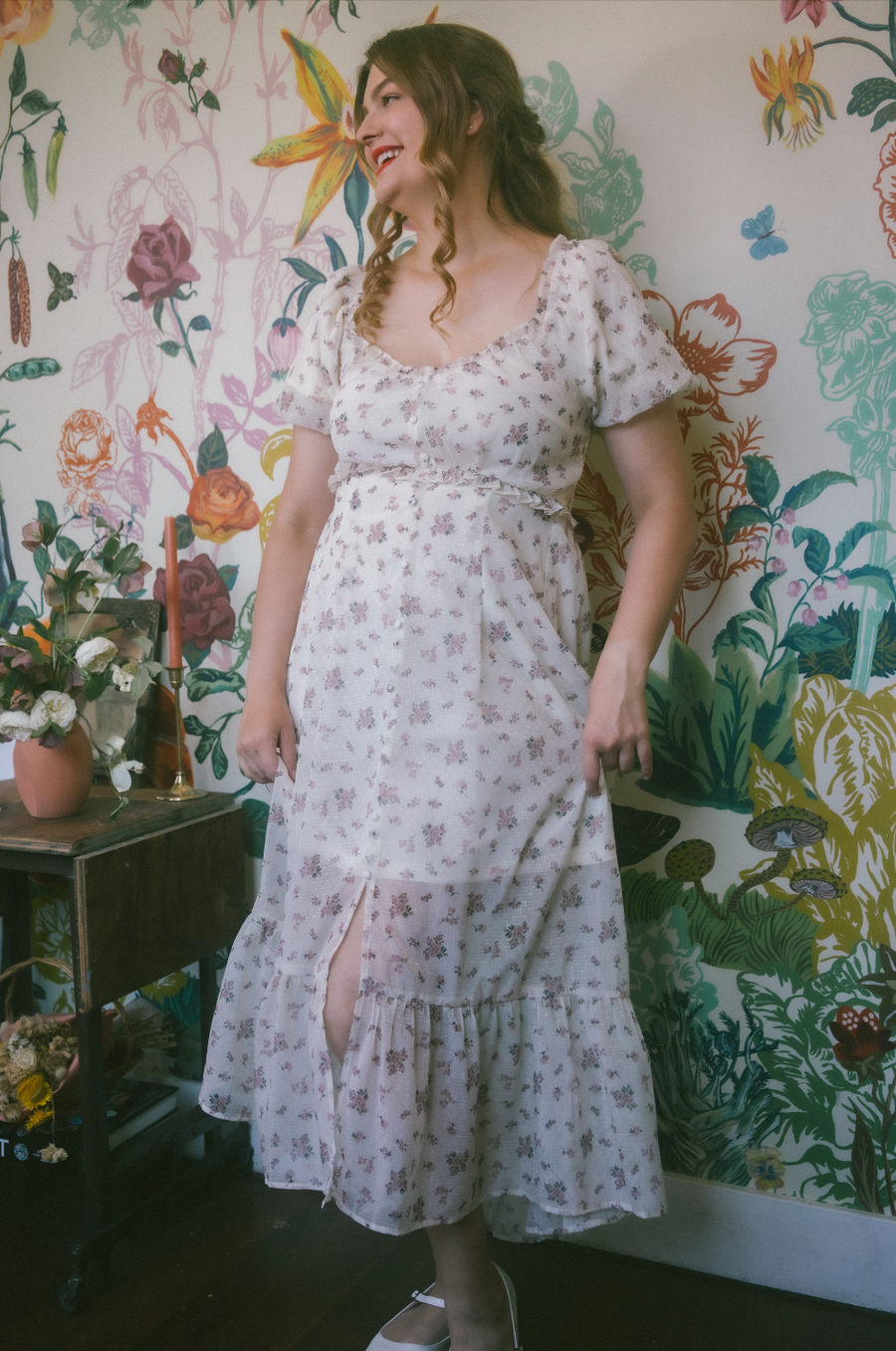 Jolie Dress in Elderberry Cream Floral
