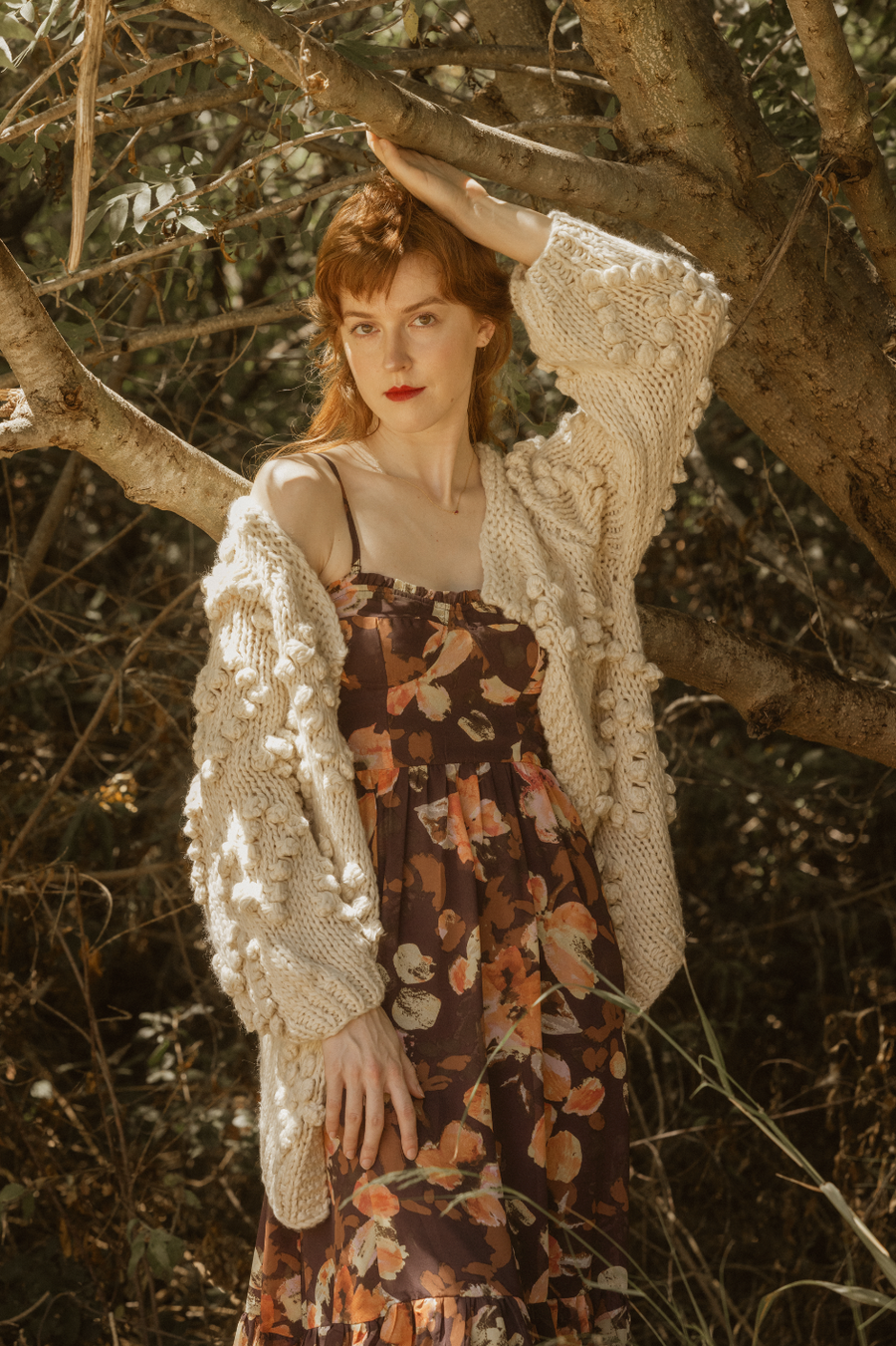 Elisabeta Dress in Chestnut Autumn Floral