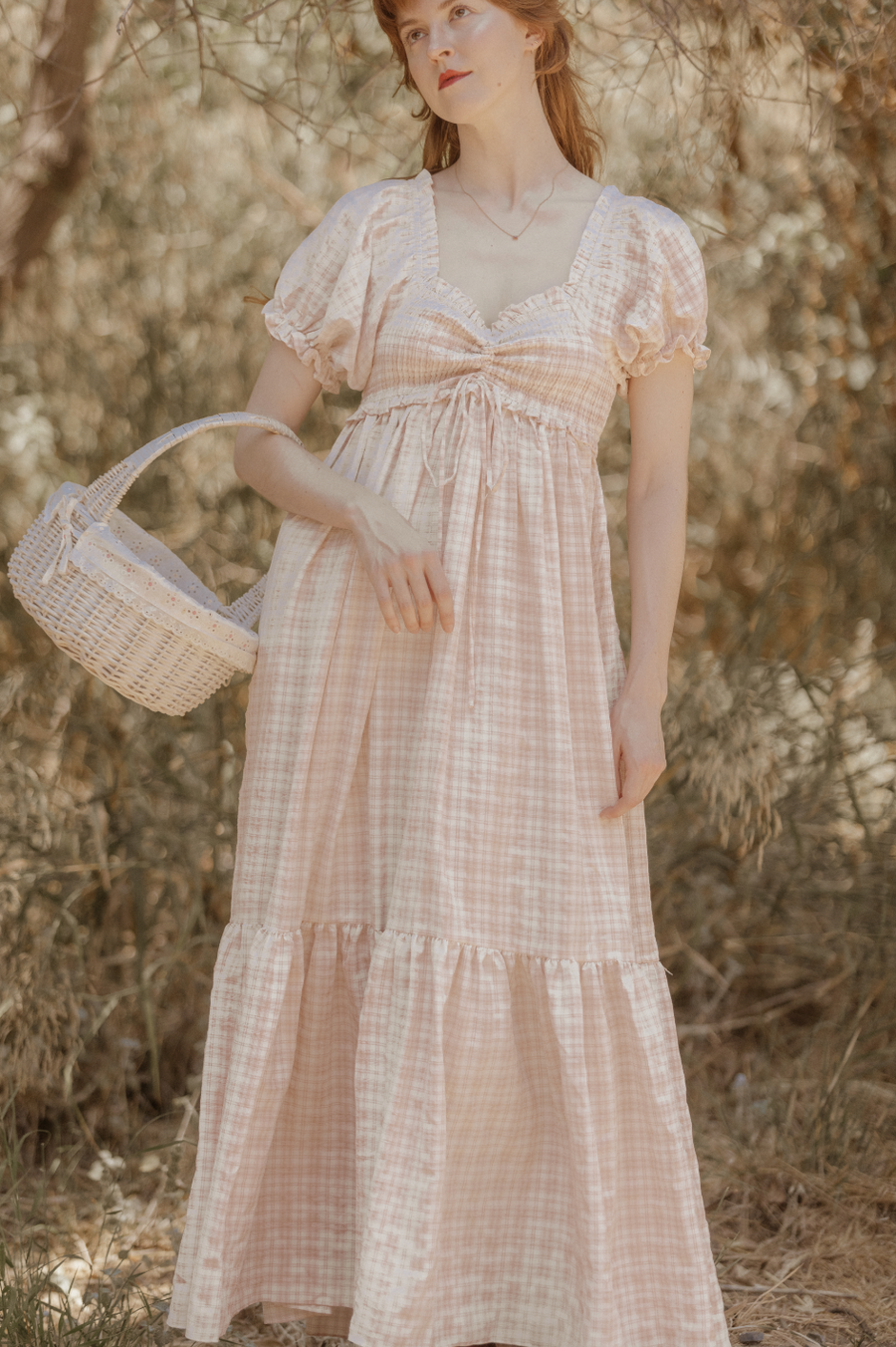 Elosie Dress in Cherry Blossom Plaid