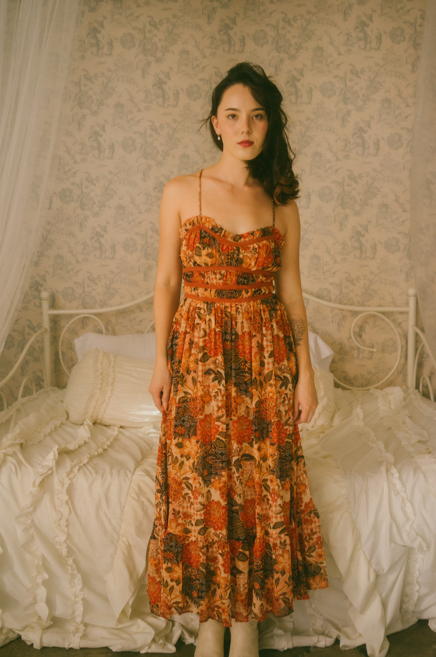Cynthia Dress in Autumn Tapestry Floral