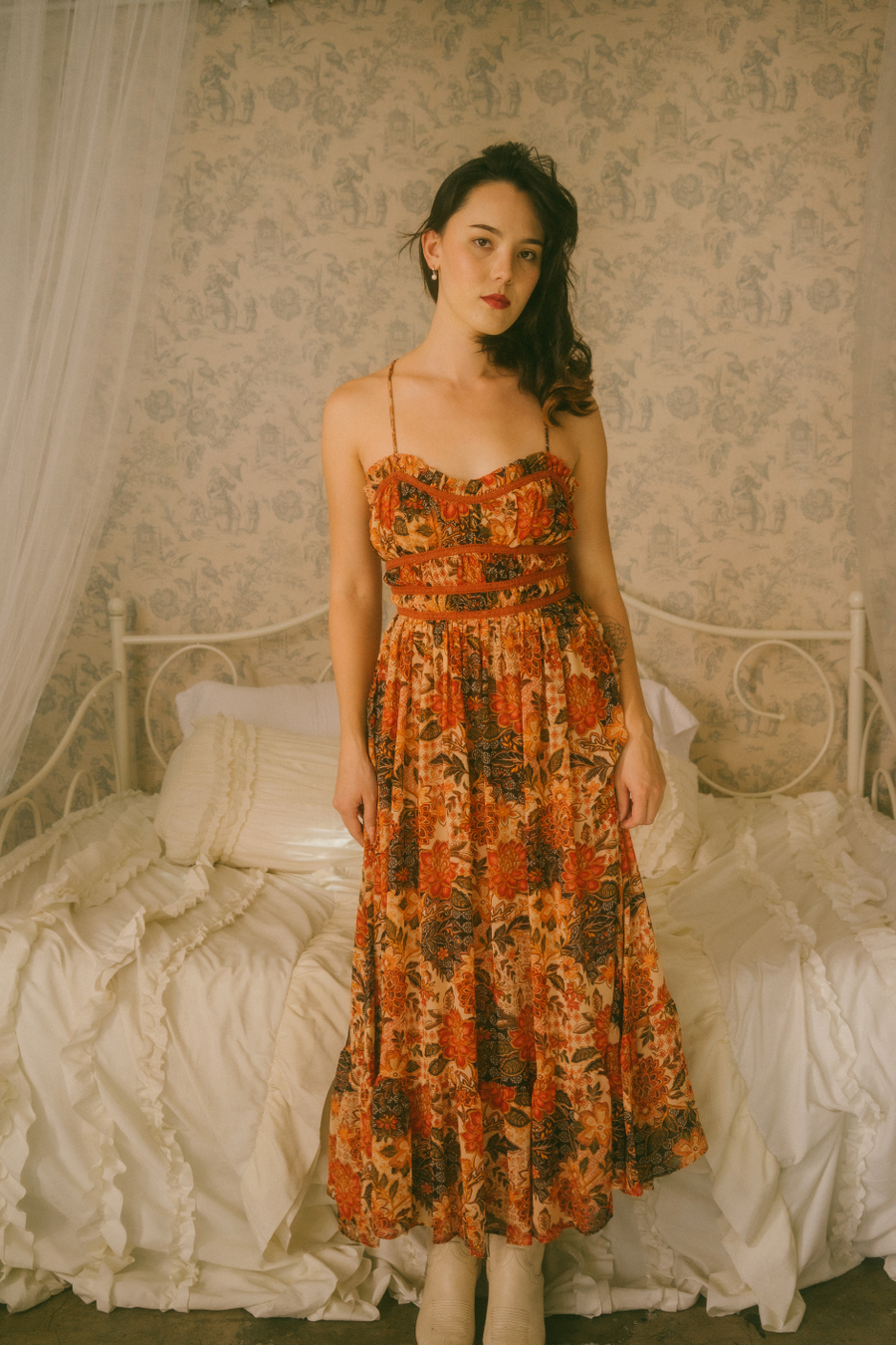 Cynthia Dress in Autumn Tapestry Floral