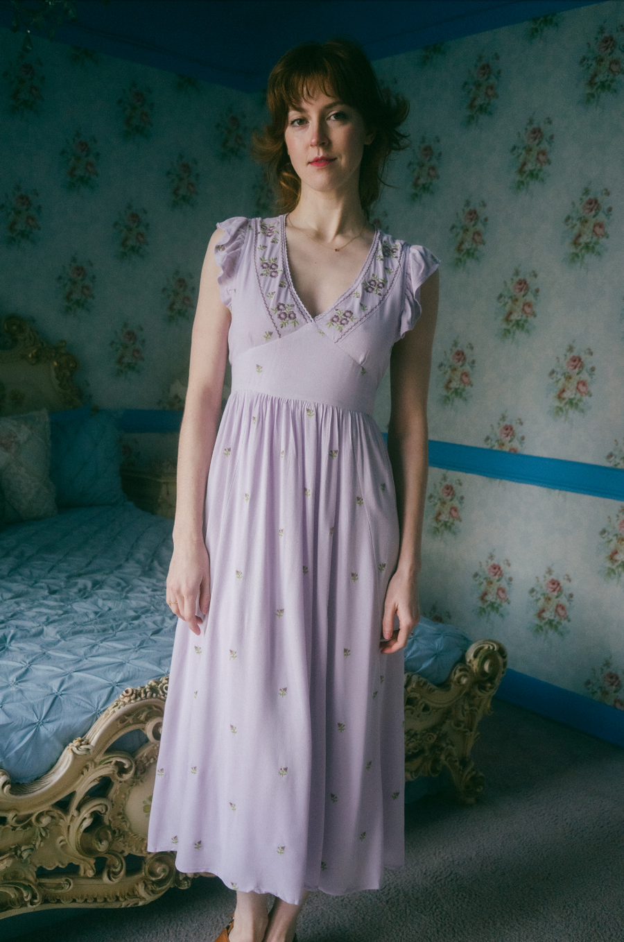 Clarisse Dress in Vintage Lilac Floral